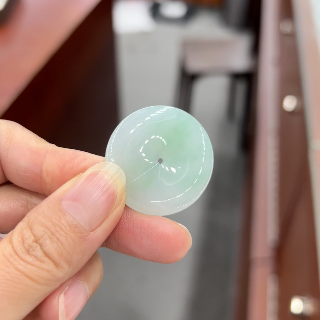 天然缅甸A货翡翠平安扣