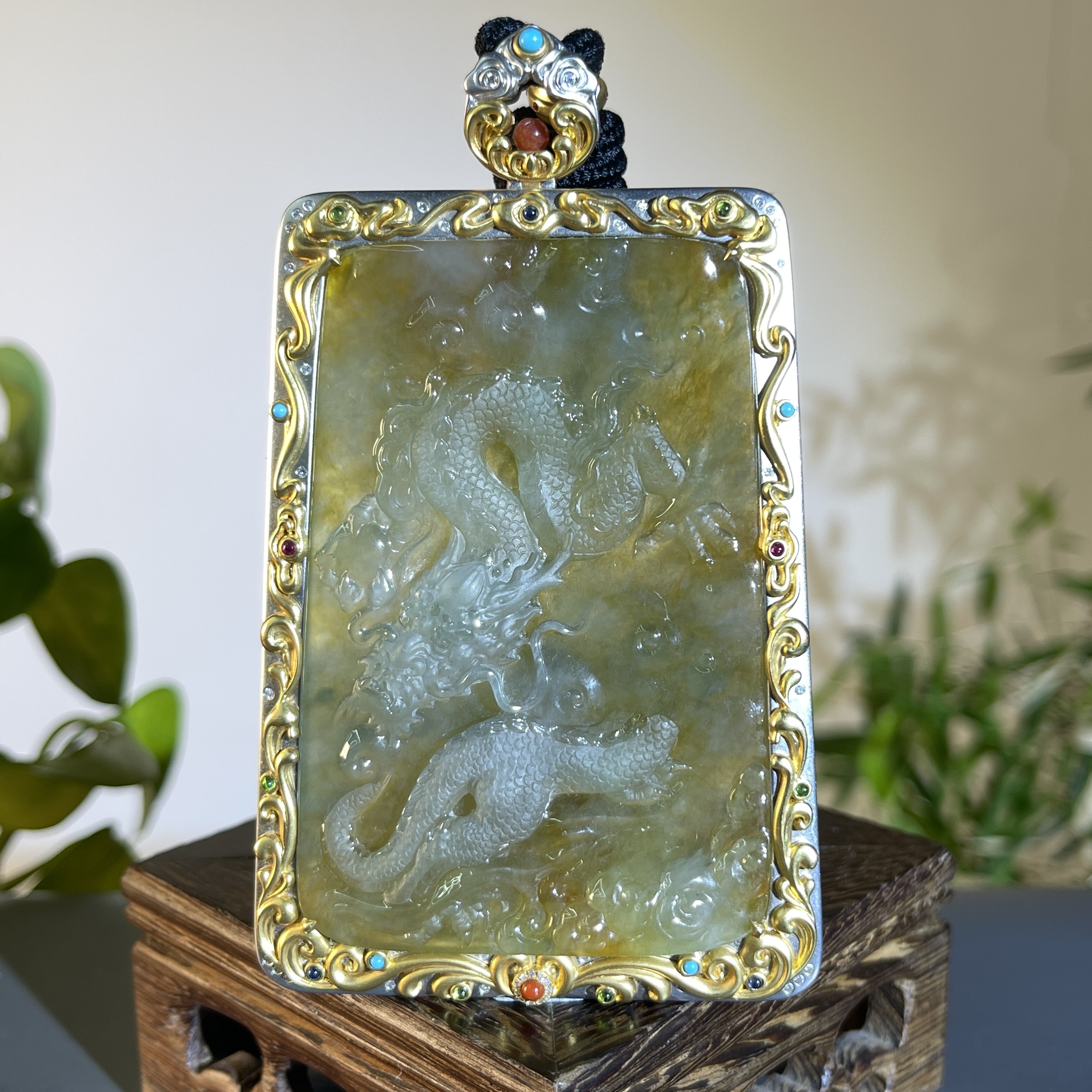  JTW24-208  天然缅甸A货翡翠 龙腾九天