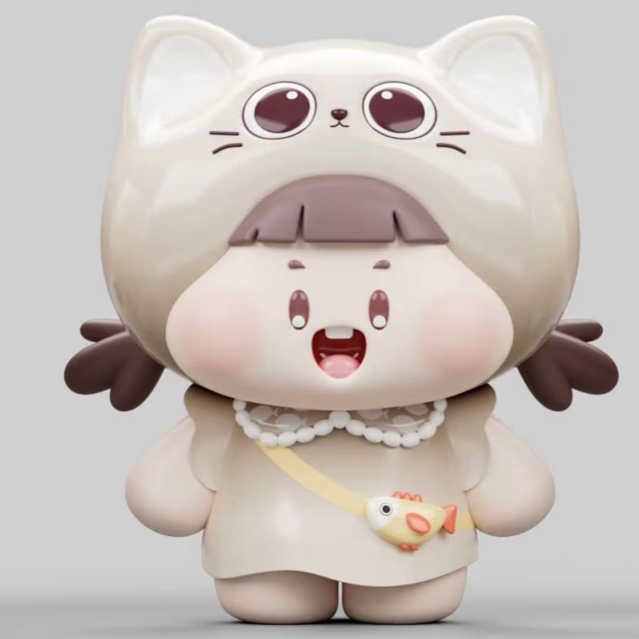 不莉BULI动物游园会 可爱炸了大脸女孩萌粒潮玩公仔可做钥匙扣