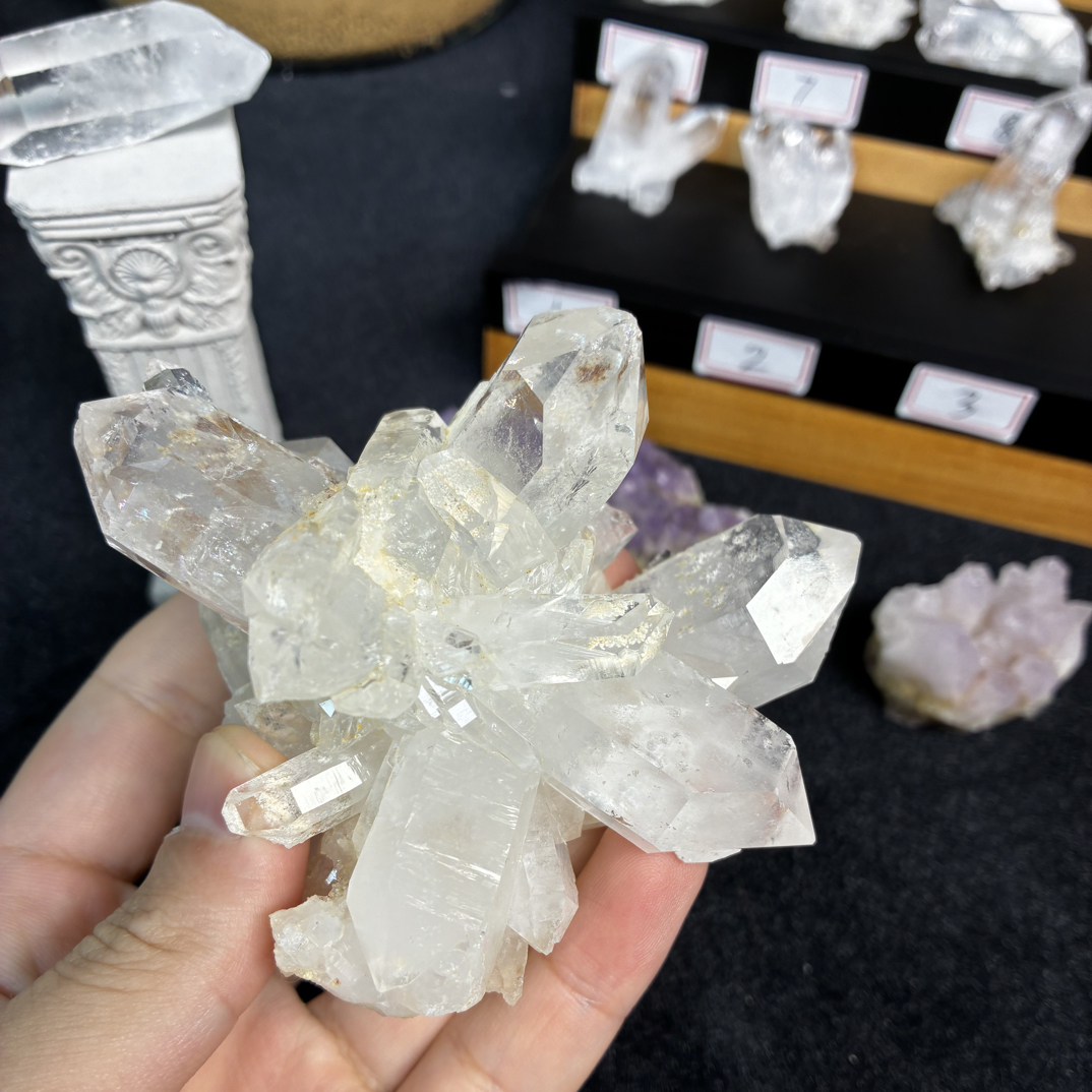 白水晶晶簇原石装饰消磁摆件