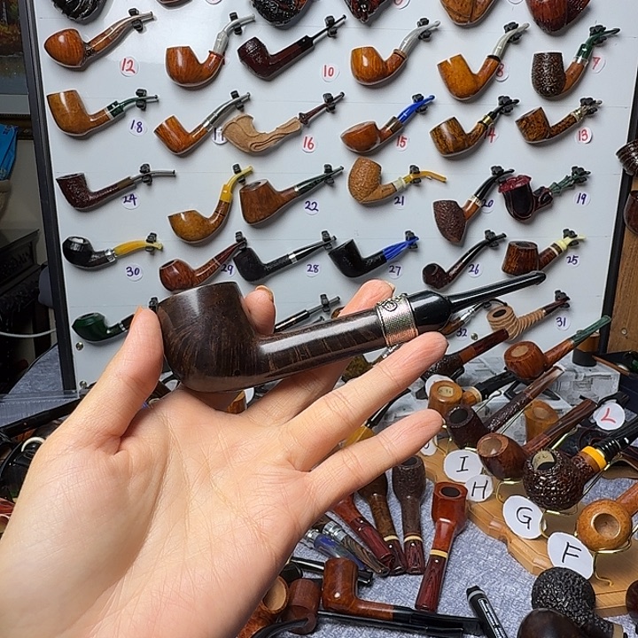 月***生石楠木烟斗直杆撞球