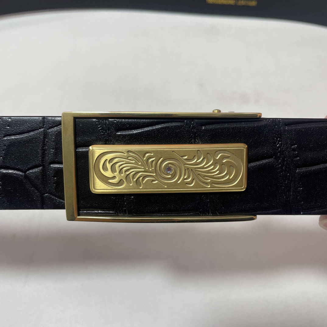 【806 无牙钢扣】【内穿】时尚潮流百搭头层牛皮自动扣腰带皮带