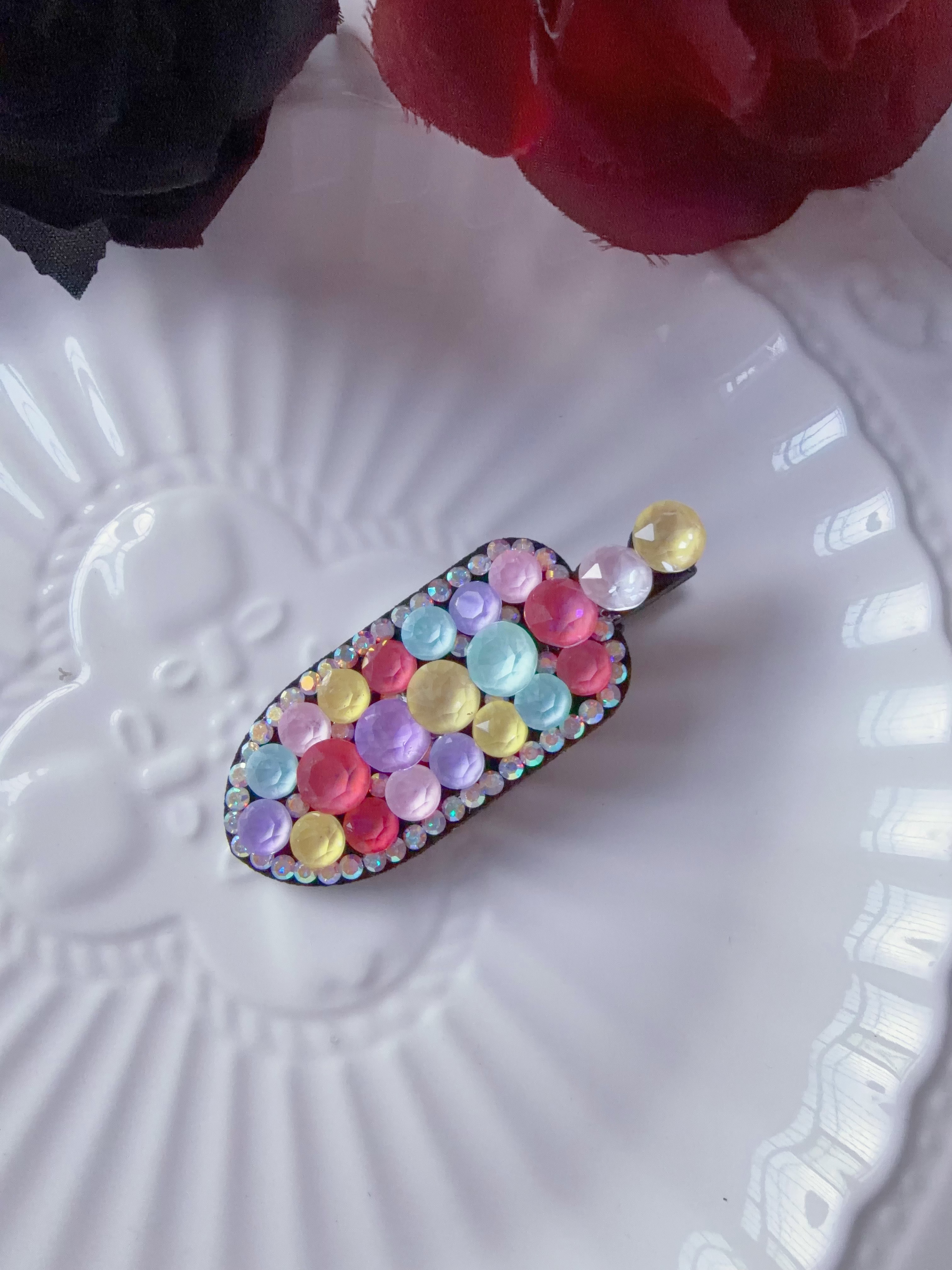 东大门时尚炫彩小气球摩卡闪闪无痕夹A28