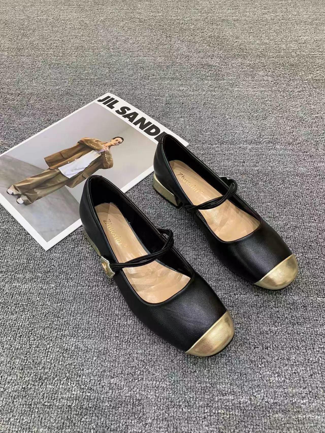 2025新款女鞋平底玛丽珍鞋女一字带浅口单鞋24505