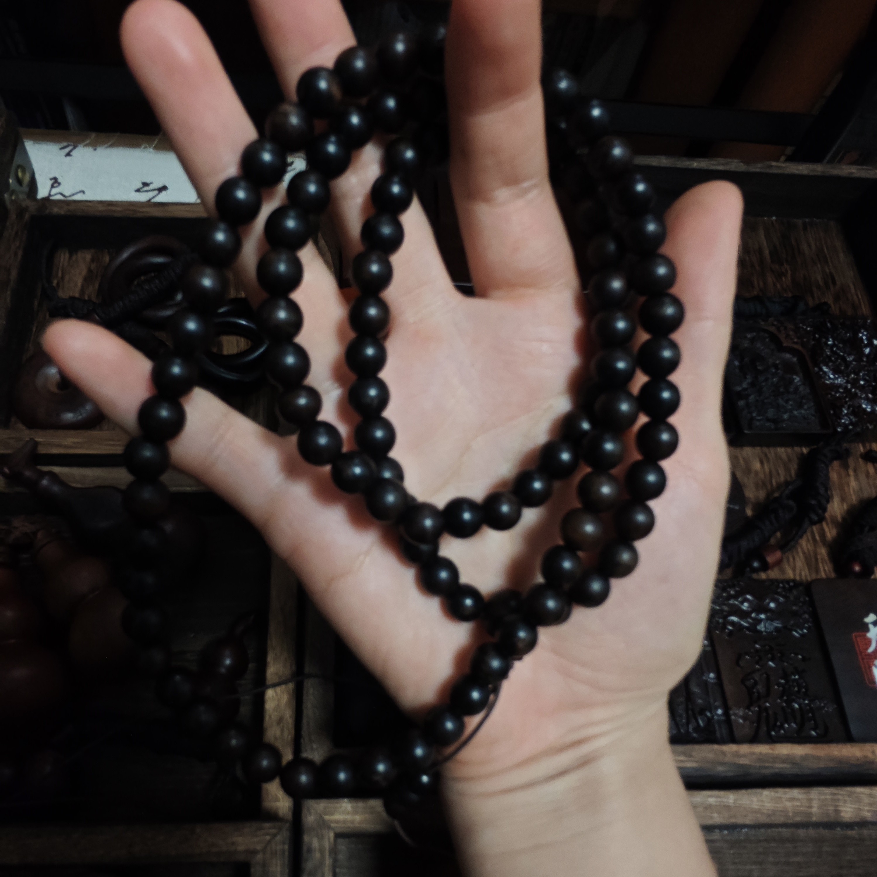 非金属木质手链 雷击枣木108玉化手串  1.0  0.8 老型珠下单备注