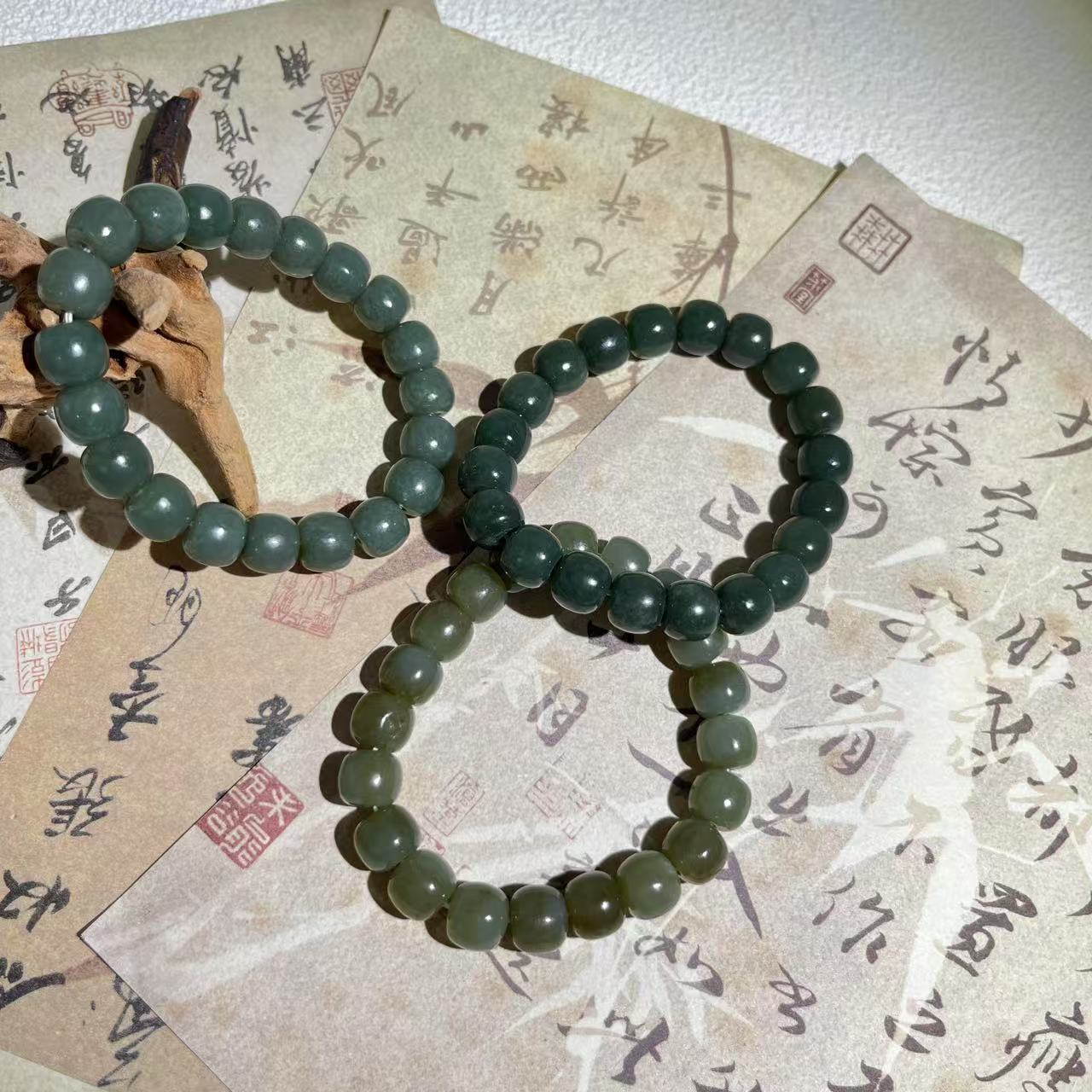 天然和田玉 卡十末料老型珠手串 多样性发货 拍一发一 H450