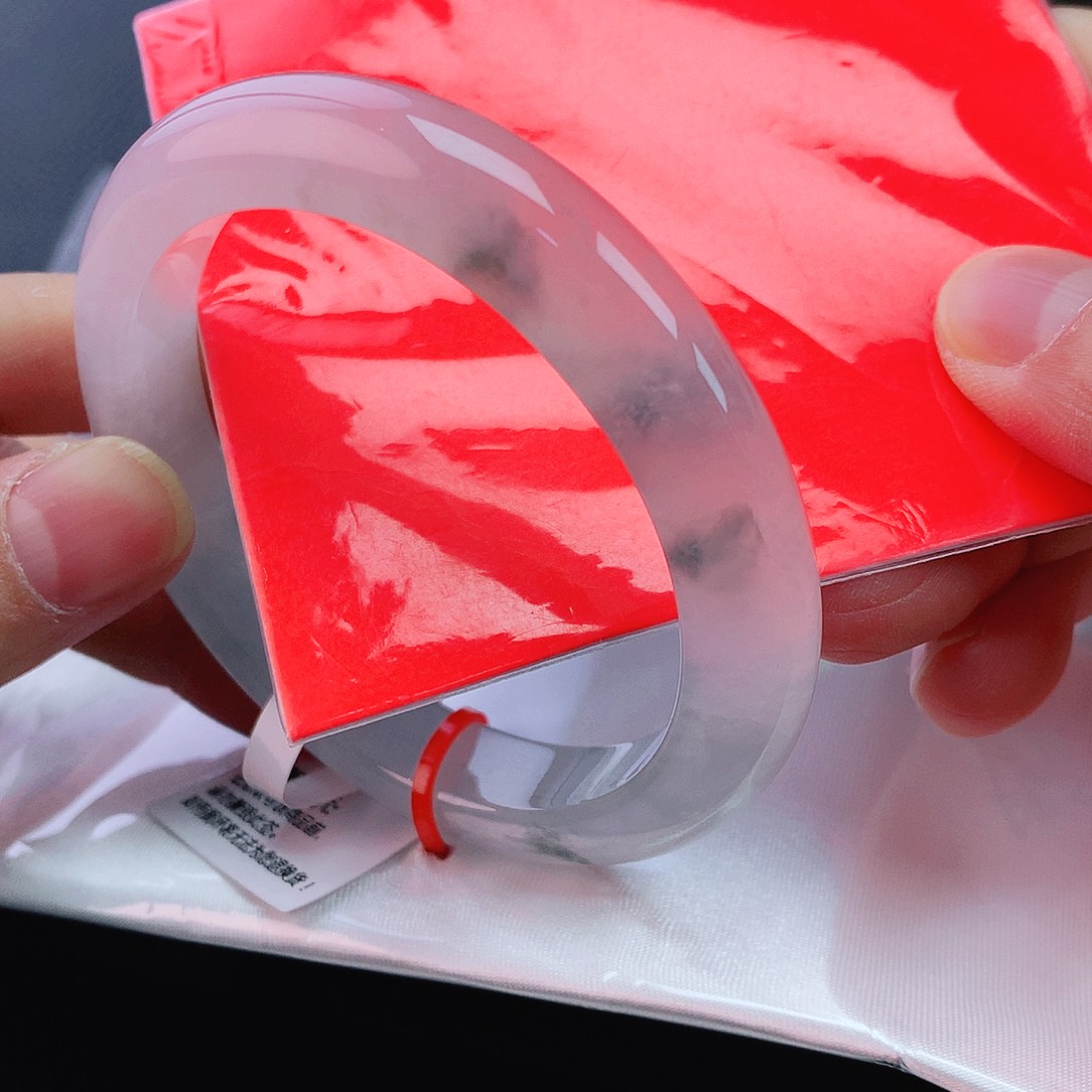 未镶嵌手镯翡翠54冰透起光