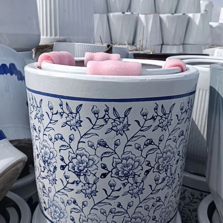 中国风青花瓷特大号花盆适用于客厅落地种植大型绿植