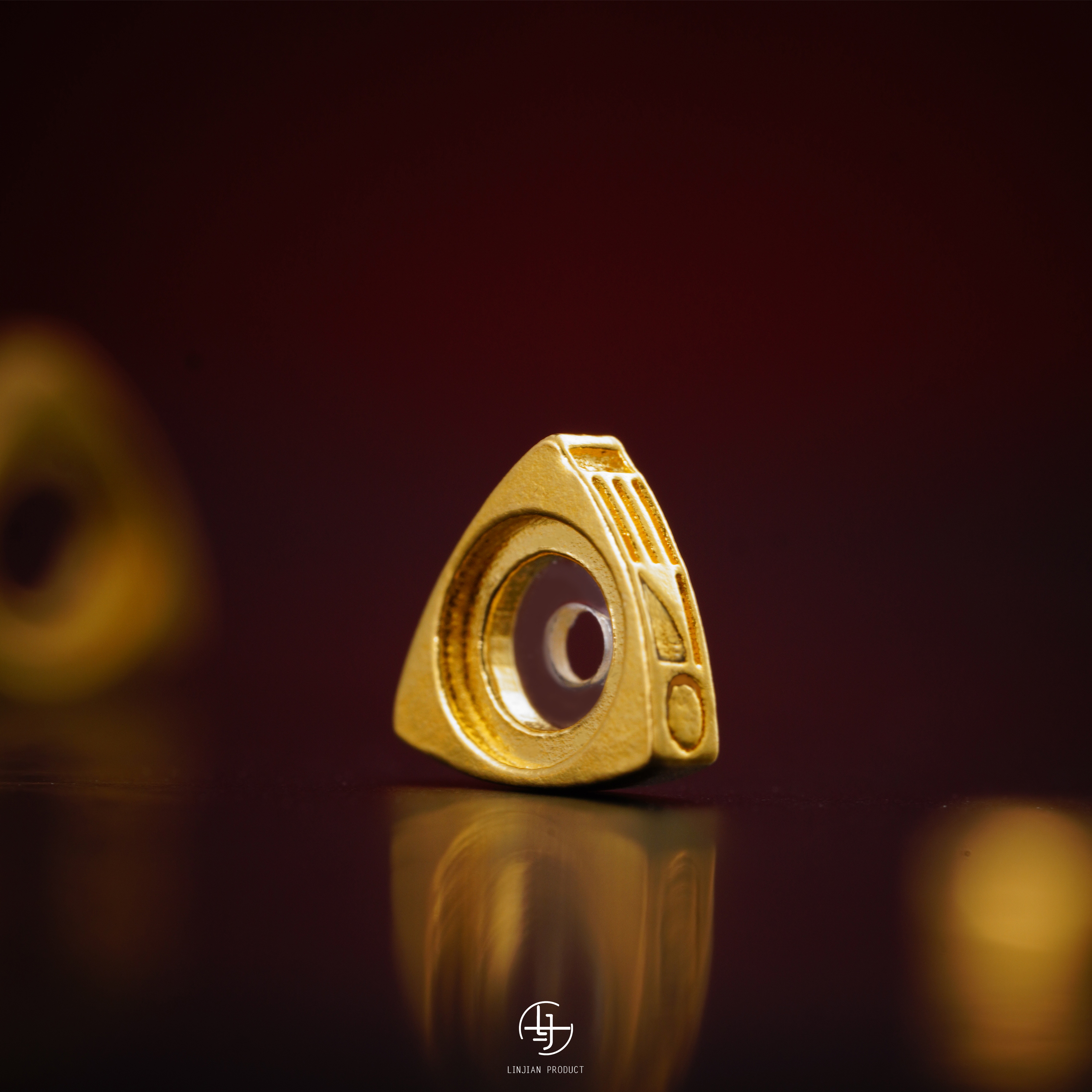 足银银制品 足银配饰文玩diy配饰星芒三角隔片5D无氰电铸工艺手持