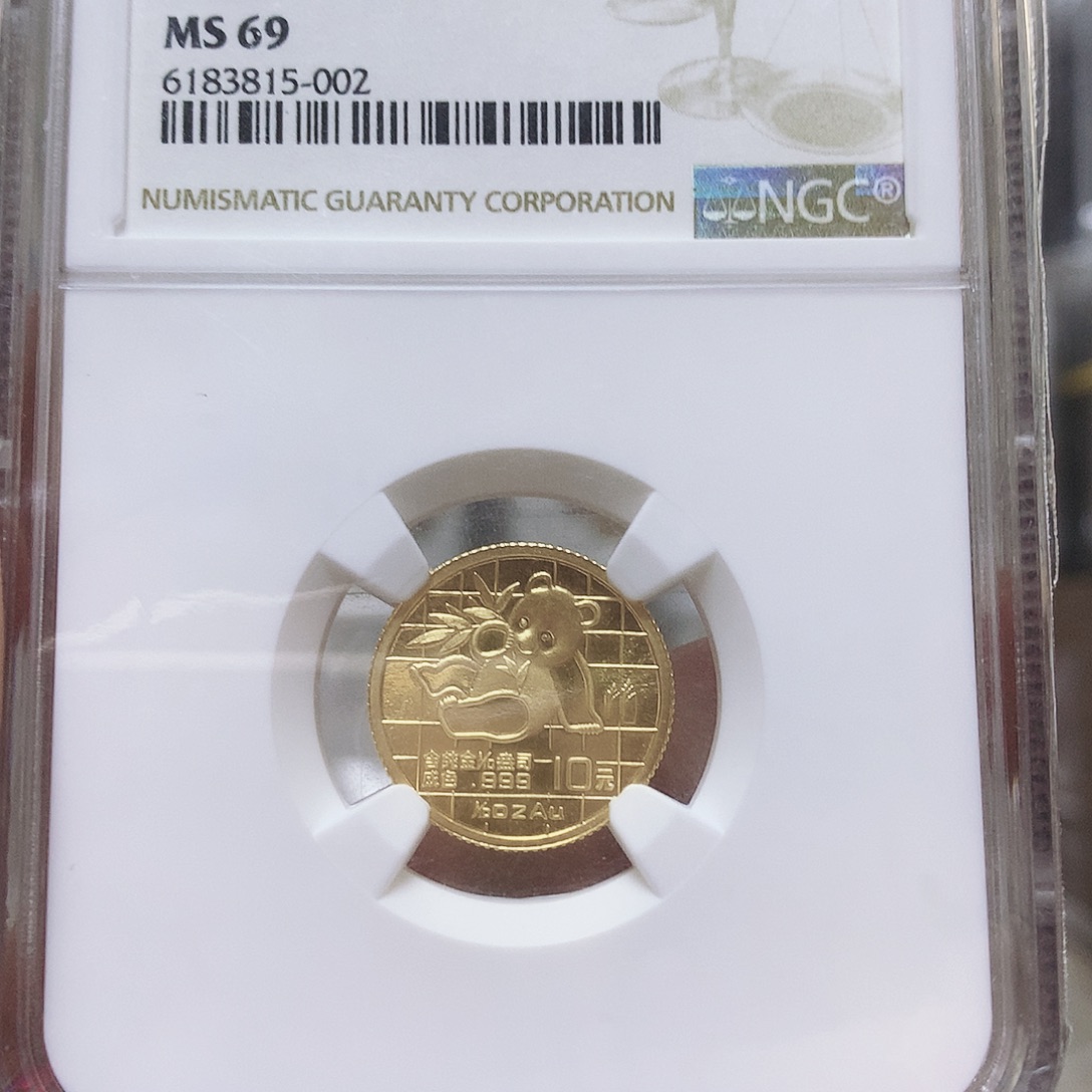 纯银1989年1/10金币氧化69分