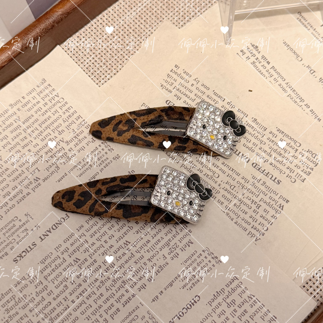 【PEI】豹猫/小香风时尚韩版韩式边夹女复古发夹简约原创设计