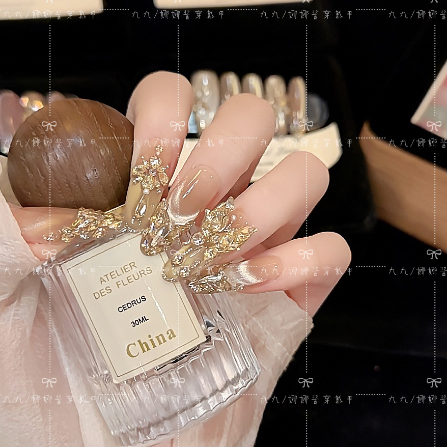 【金蝶来财】张张爆款纯手工穿戴甲金蝴蝶显白高级10片可重复佩戴