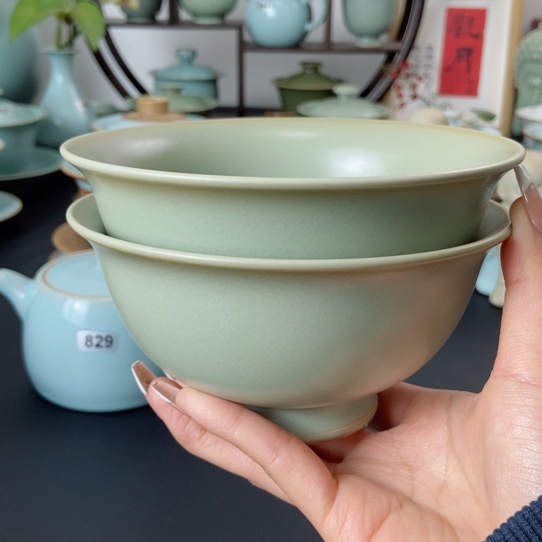 六*微微瑕仿古釉吃饭碗2个