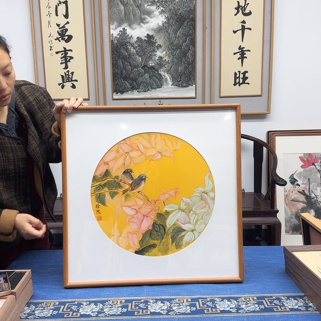 国画徐然玉兰花60*60