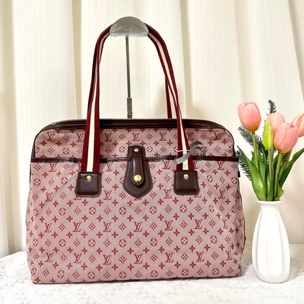 99新 LouisVuitton/路易威登 丹宁牛仔树莓色中古单肩手提包 浮力