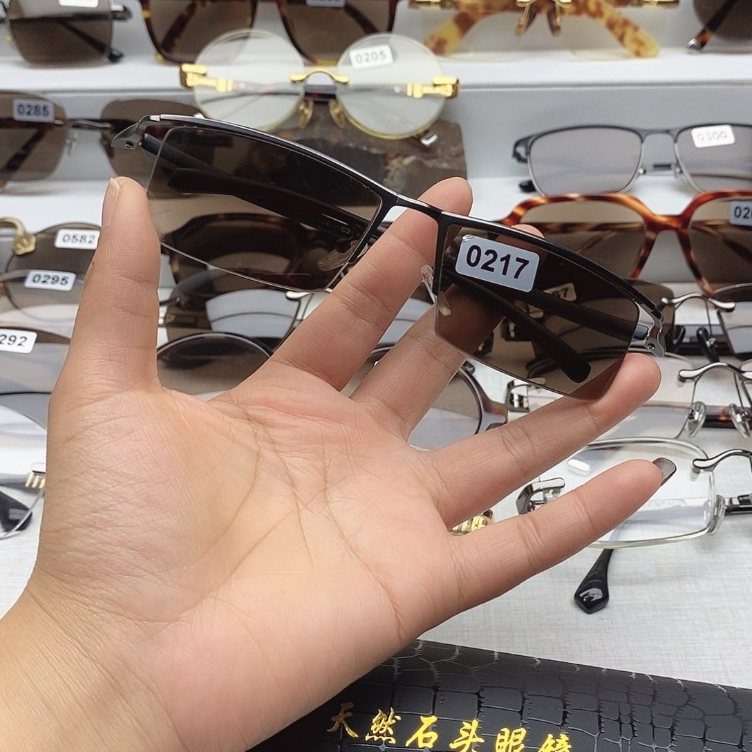 分体款天然水晶石头眼镜