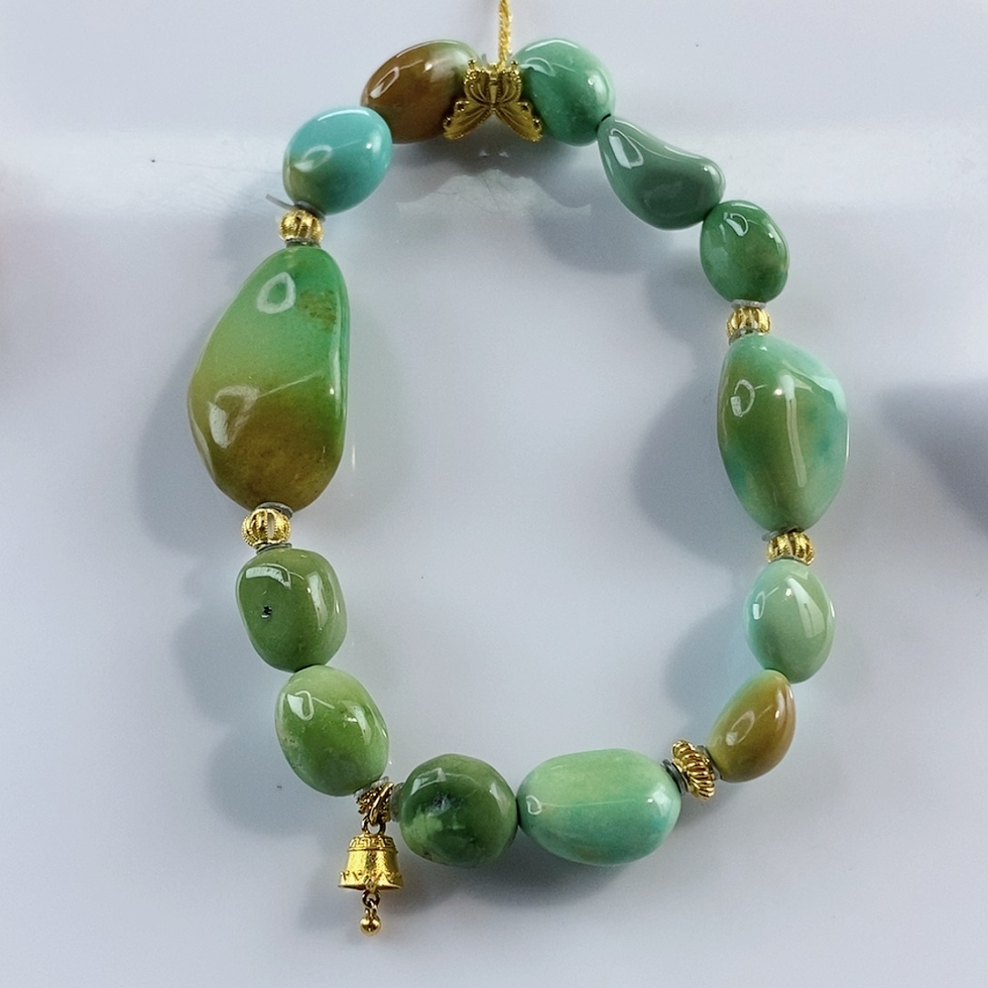 绿松石珠宝奇石18K金镶嵌