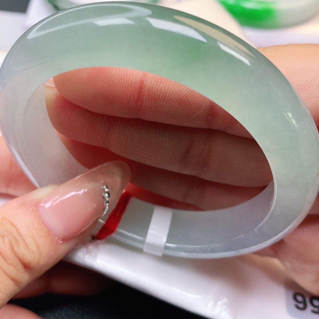 未镶嵌手镯翡翠纯天然A货翡翠冰胶半山水165号