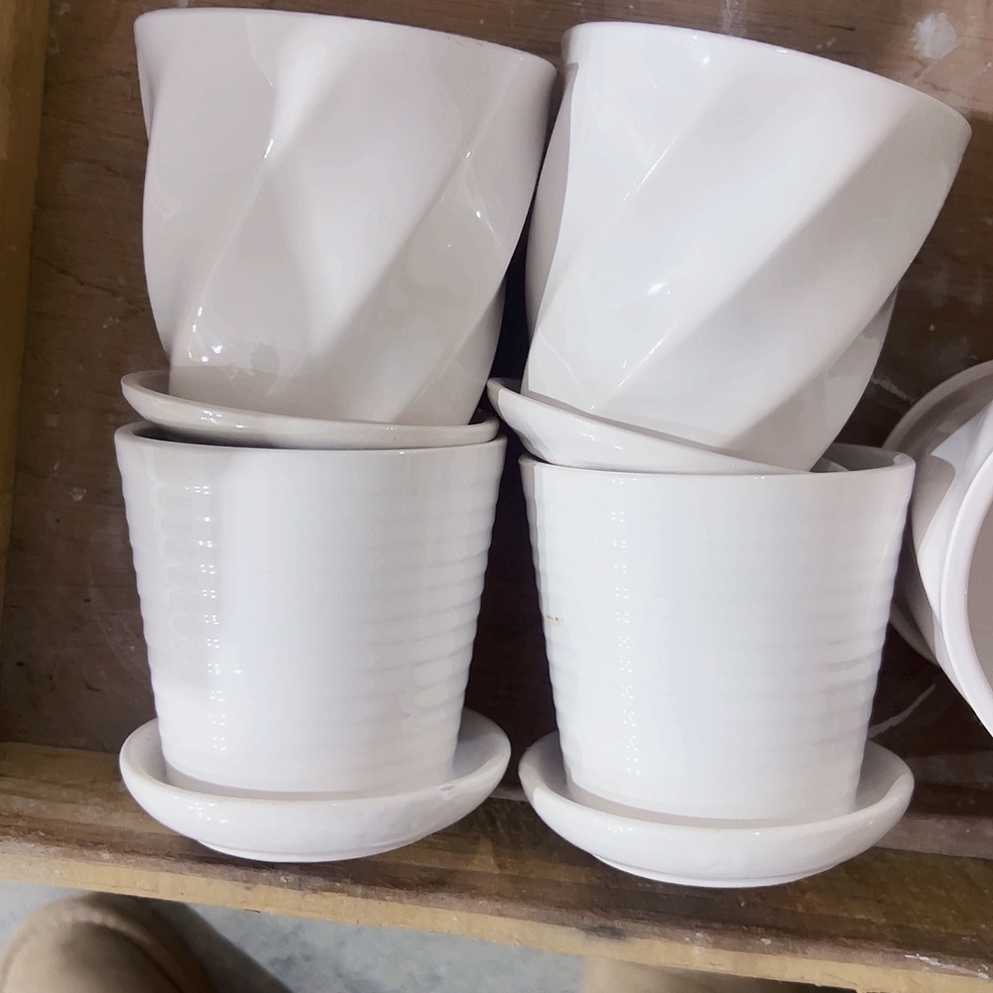 有孔，外贸尾单陶瓷花盆凑单10米包邮