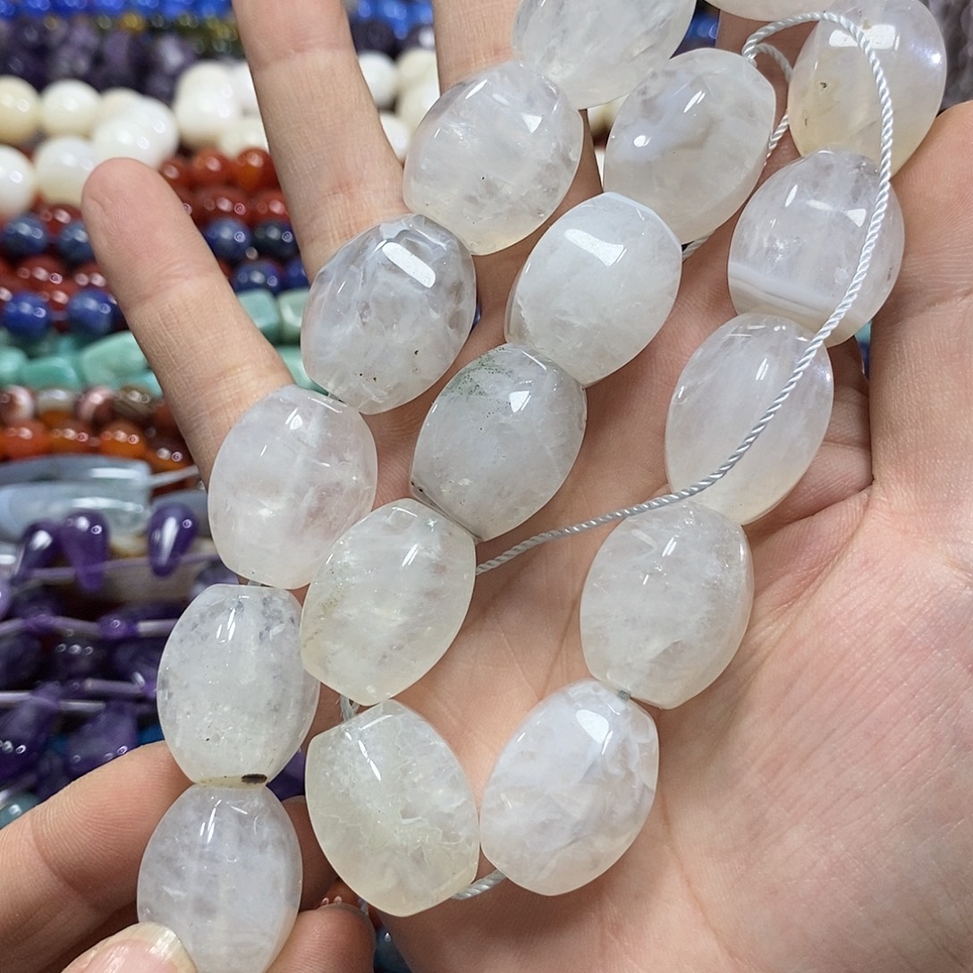 玛瑙/玉髓未镶嵌珠宝半成品玛瑙水晶一条卡71*22mm