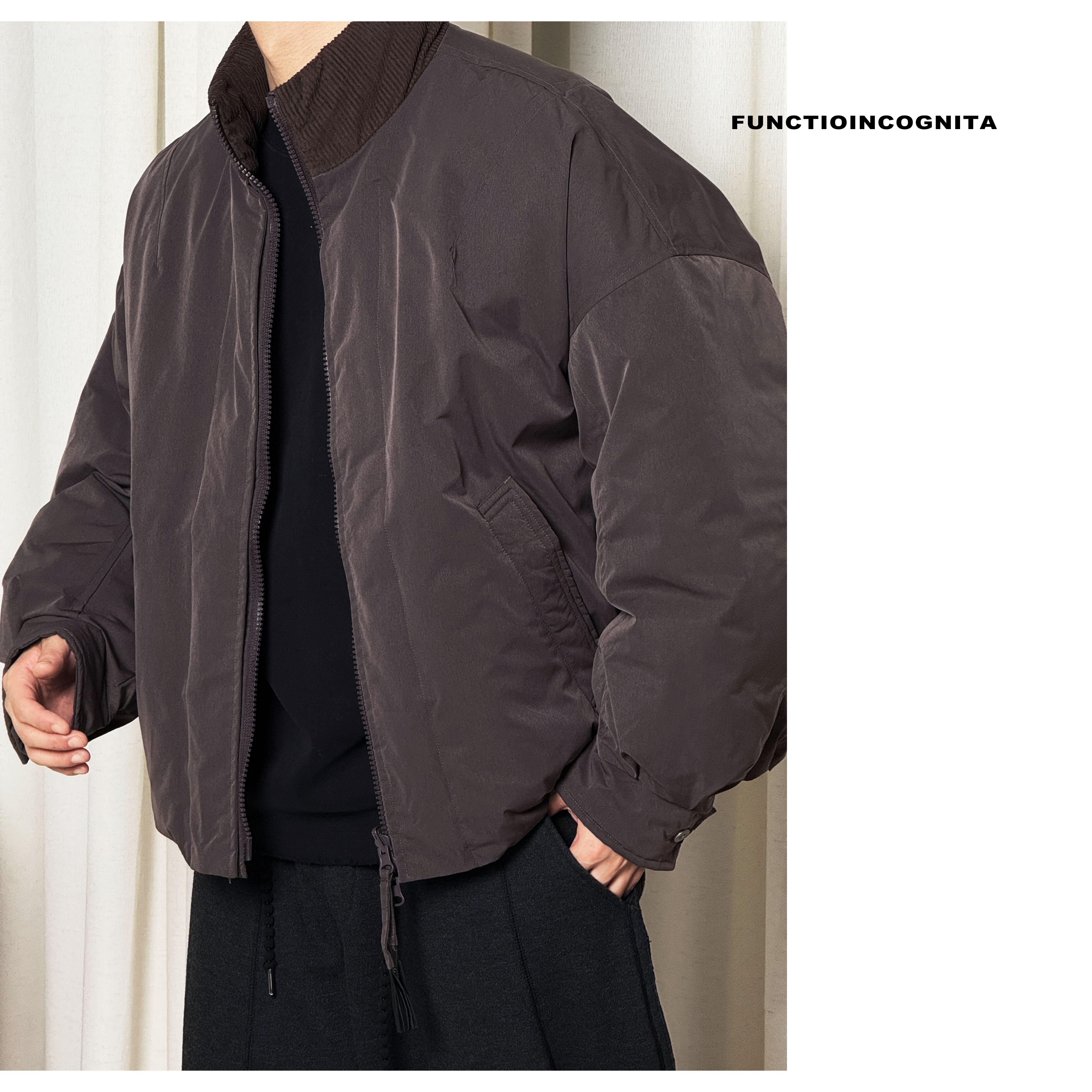 Functioincognita【立领双面穿短款羽绒服】定制条绒 双面穿