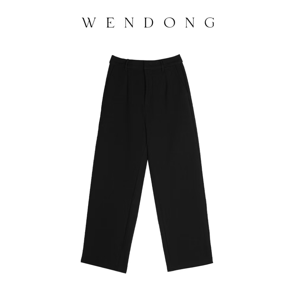 问东 梨形显瘦定制秋冬加绒极简通勤正腰垂感九分锥形西裤WD0745