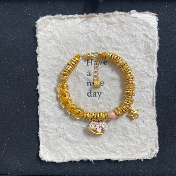 足金定制卡7盘缠手串14.54克