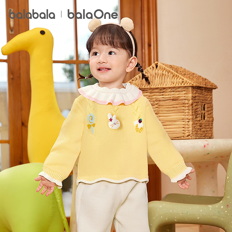【balaOne】巴拉巴拉童装女童毛衫儿童舒适冬季新款毛衣宝宝针织衫