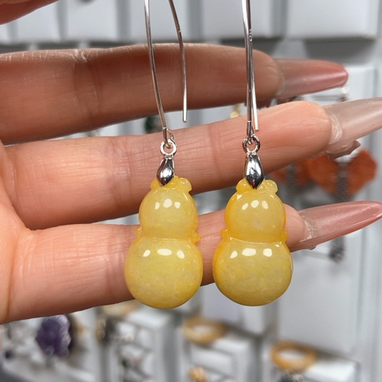 【闪购商品】翡翠耳饰银S925镶嵌优化