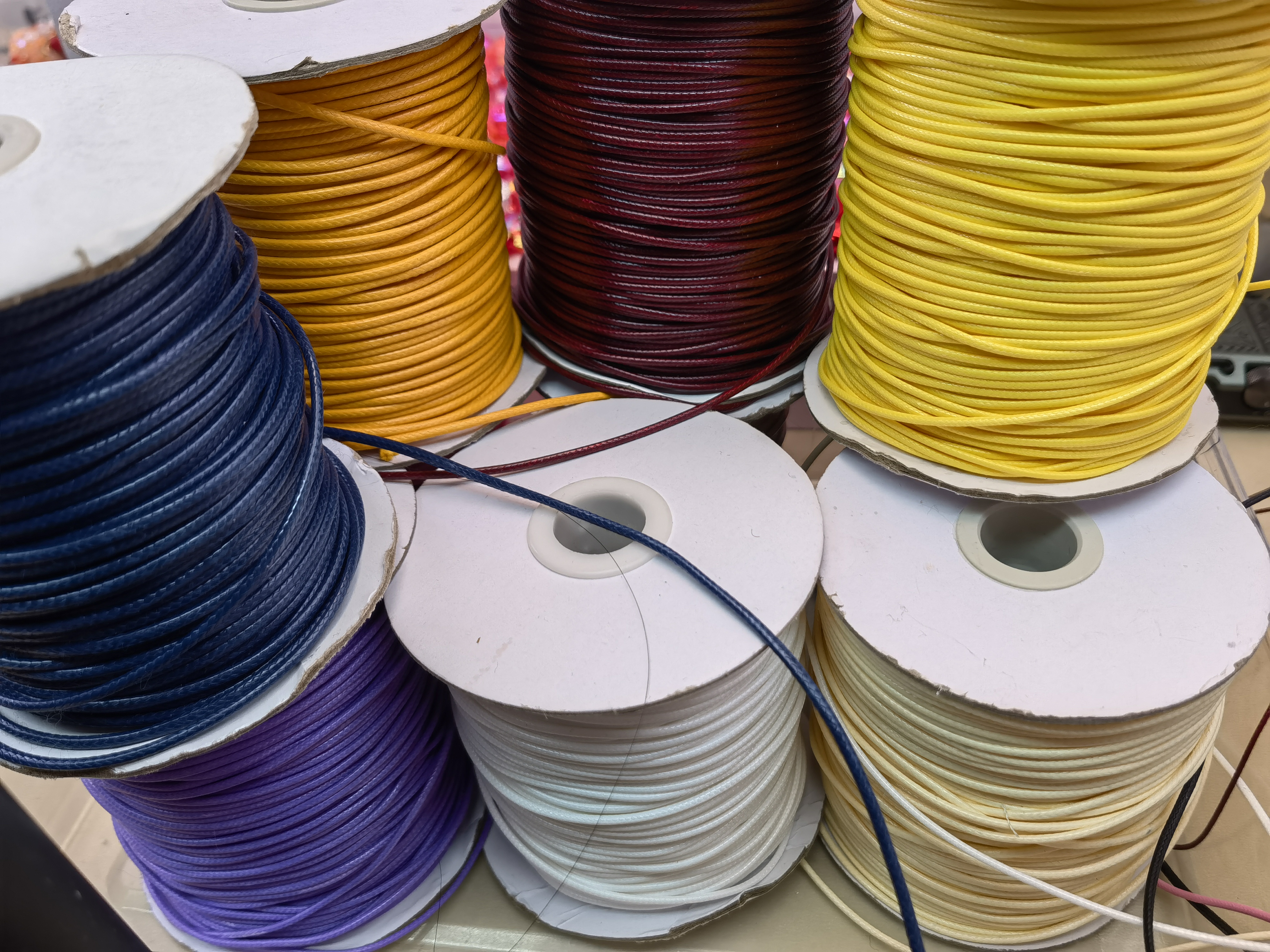 各种颜色串珠腊绳(12种配色)