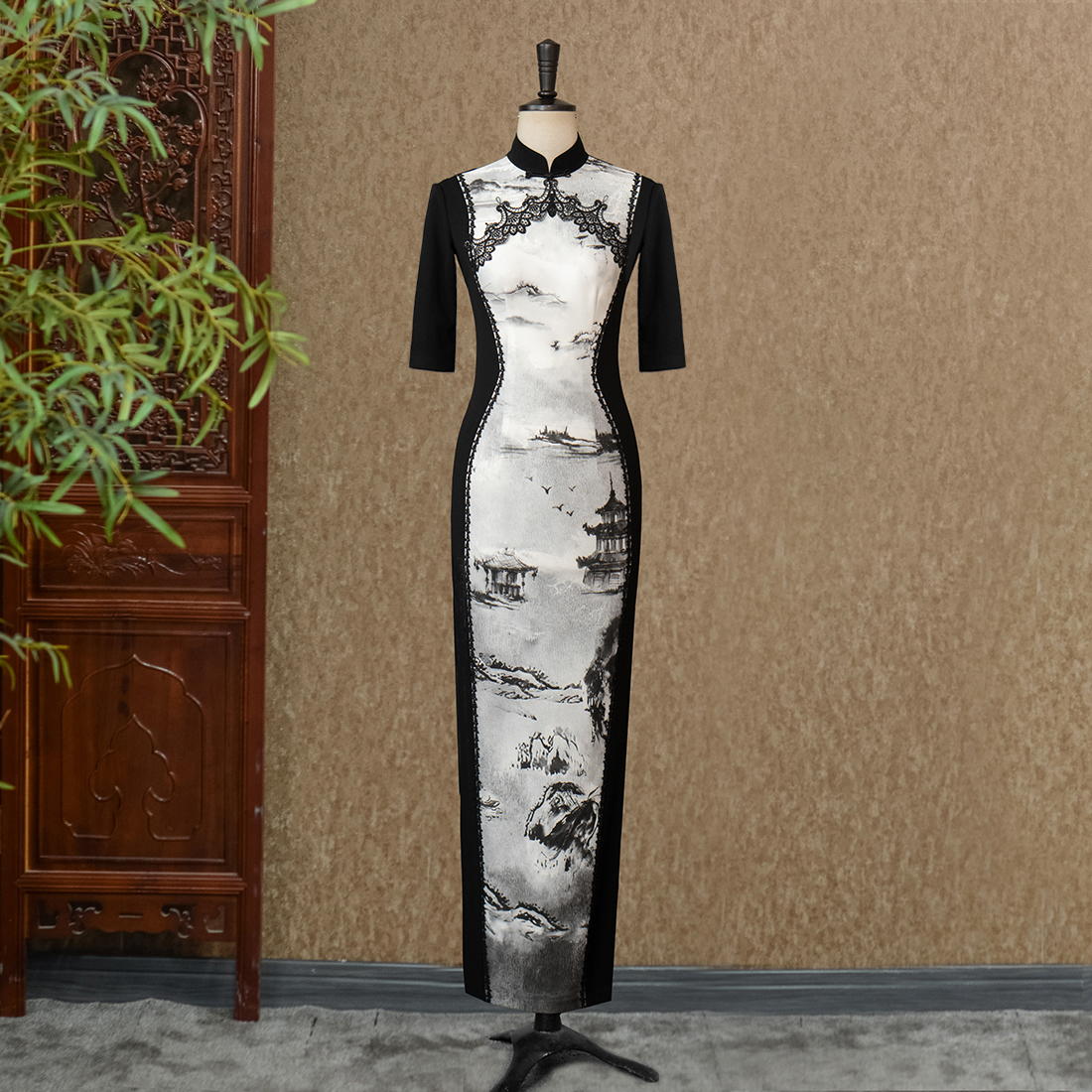 染画酌望-（隆佳秀走秀旗袍111535）