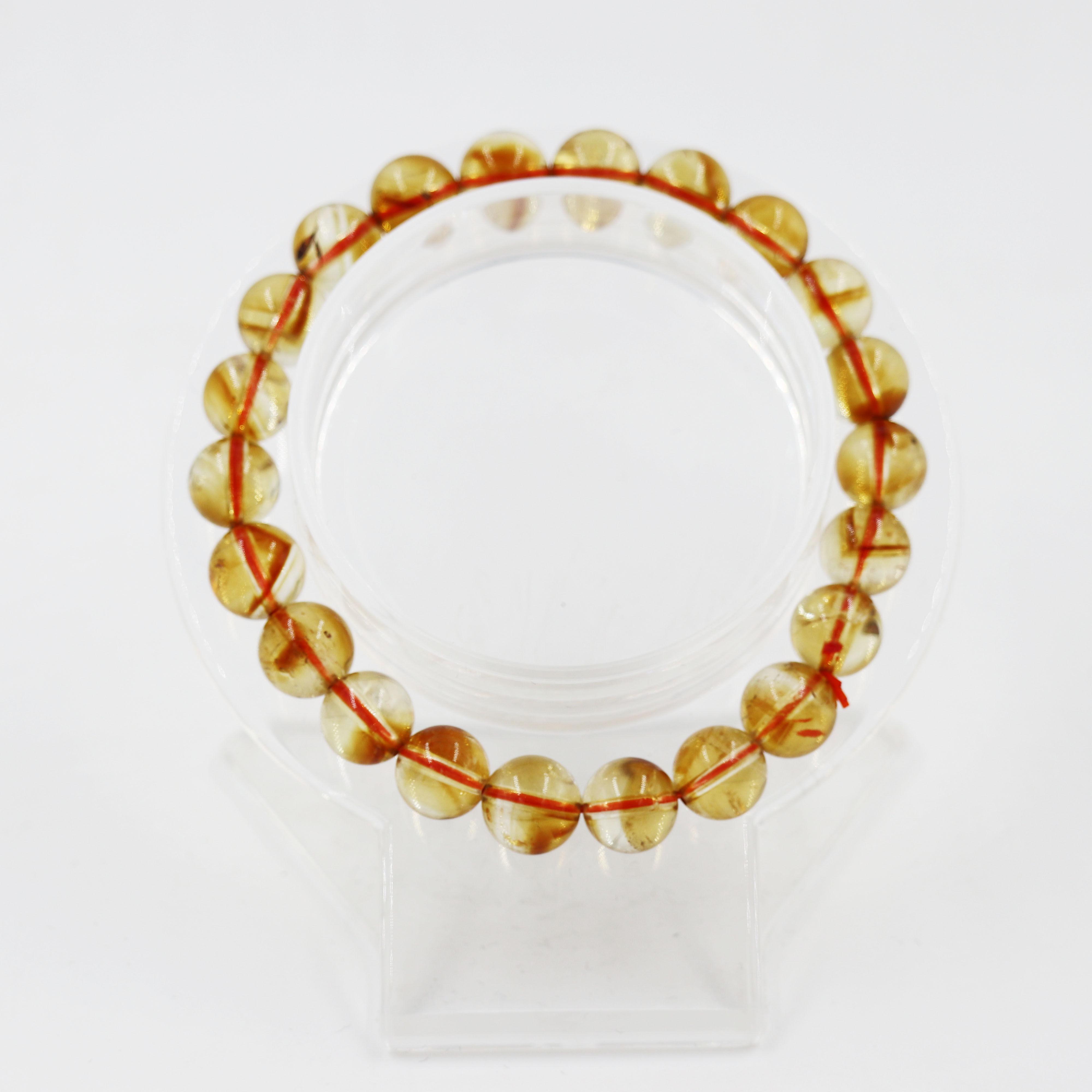 黄水晶手串男女同款百搭气质型情侣素圈简约