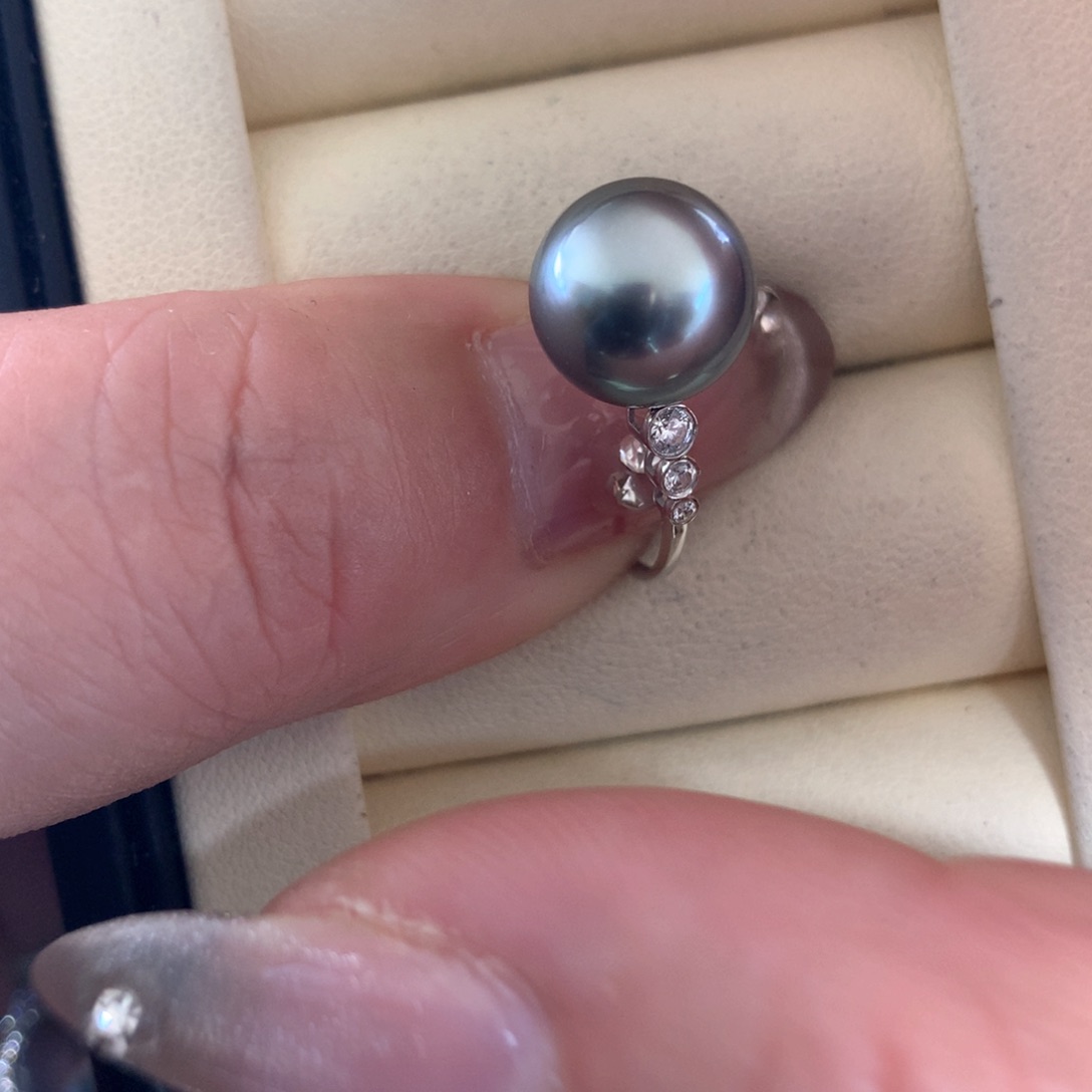海水珍珠戒指18K金镶嵌