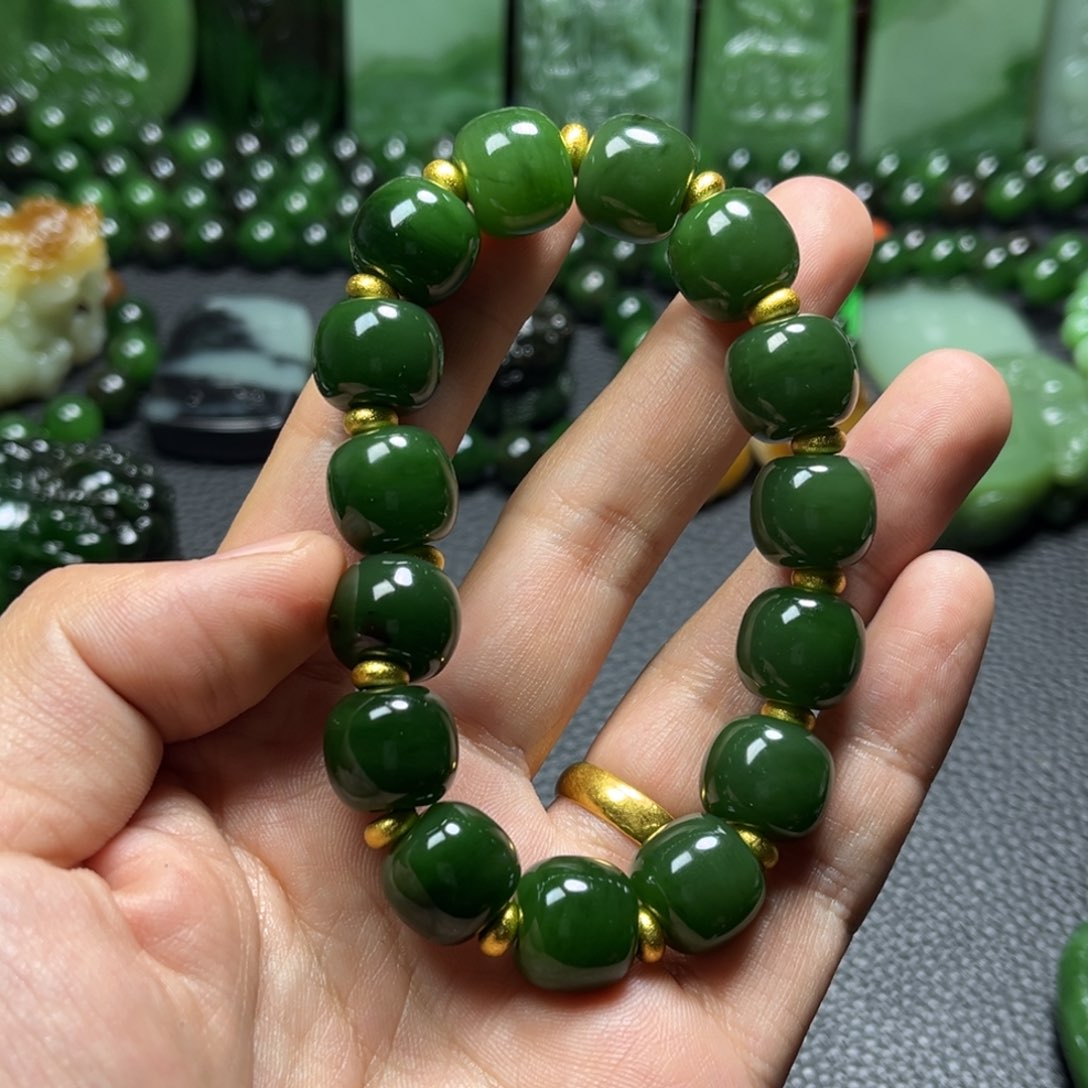 和田玉手链未镶嵌老*