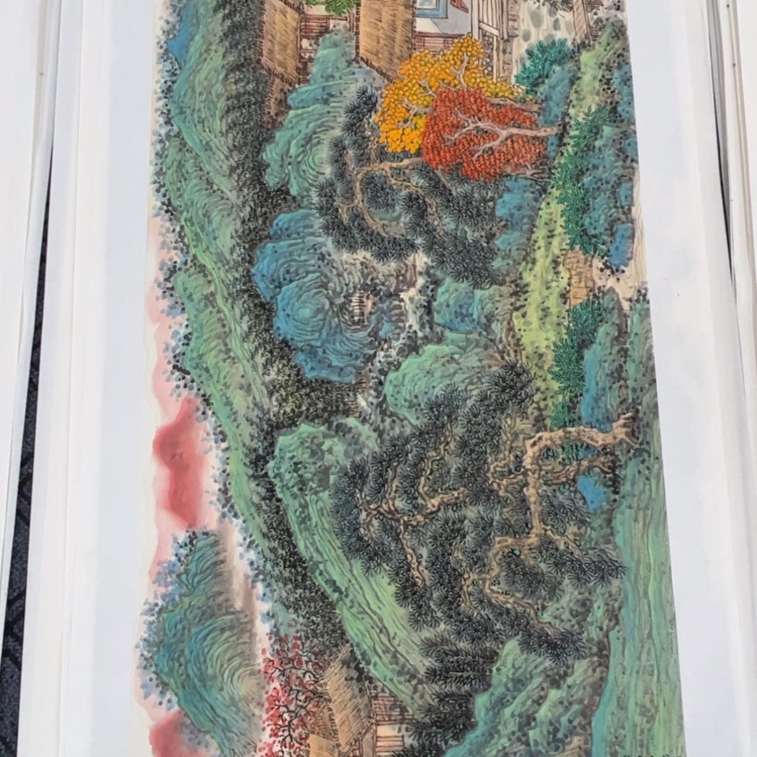 軍***峰国画四尺山水作品m