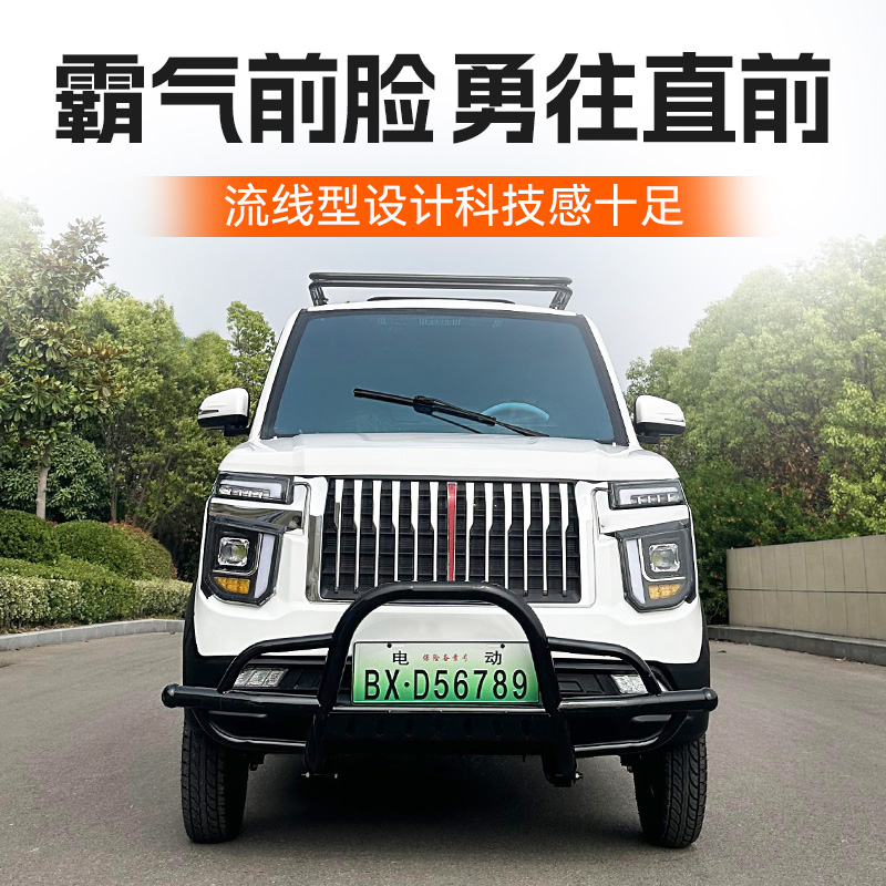 新款四轮车电动车家用低速代步车老头乐新能源空调油电两用车
