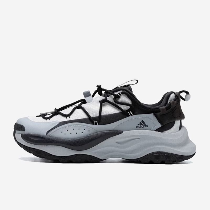 adidasMaxxwavy运动潮流低帮越野跑步鞋 男女同款黑蓝色 IF6476