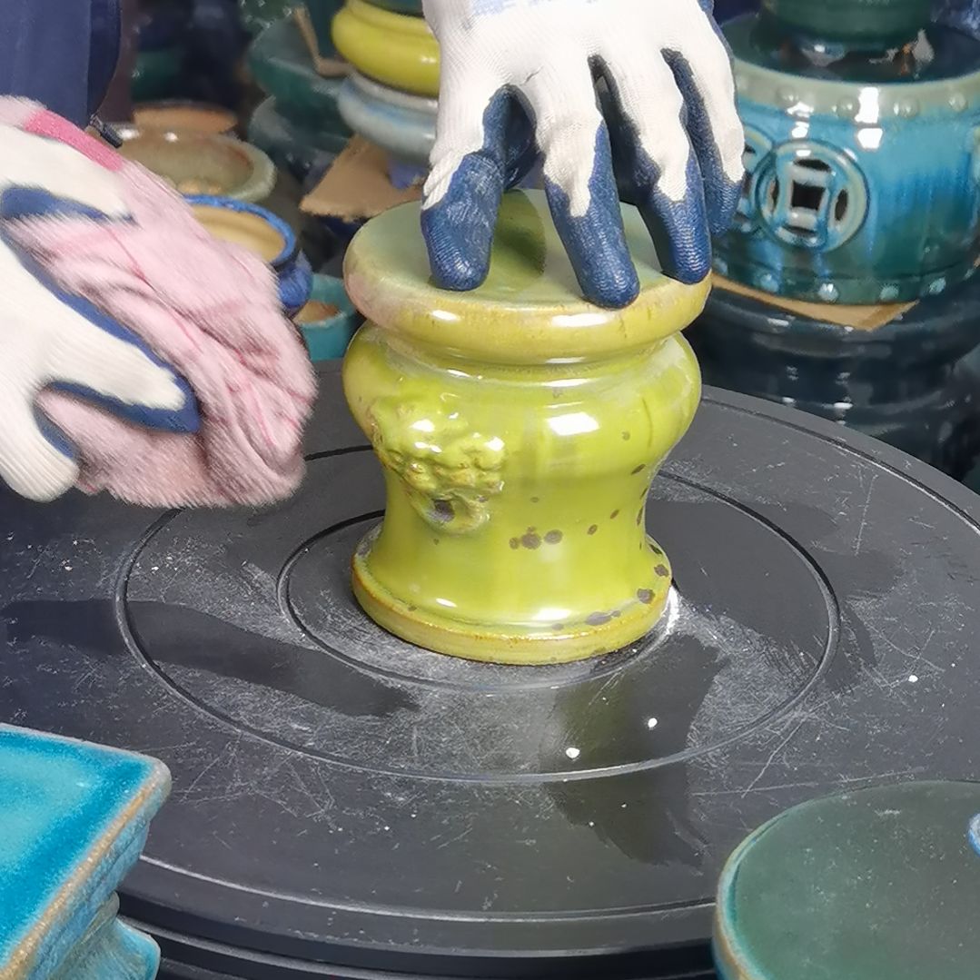 面10.5高12石湾花盆默认微瑕