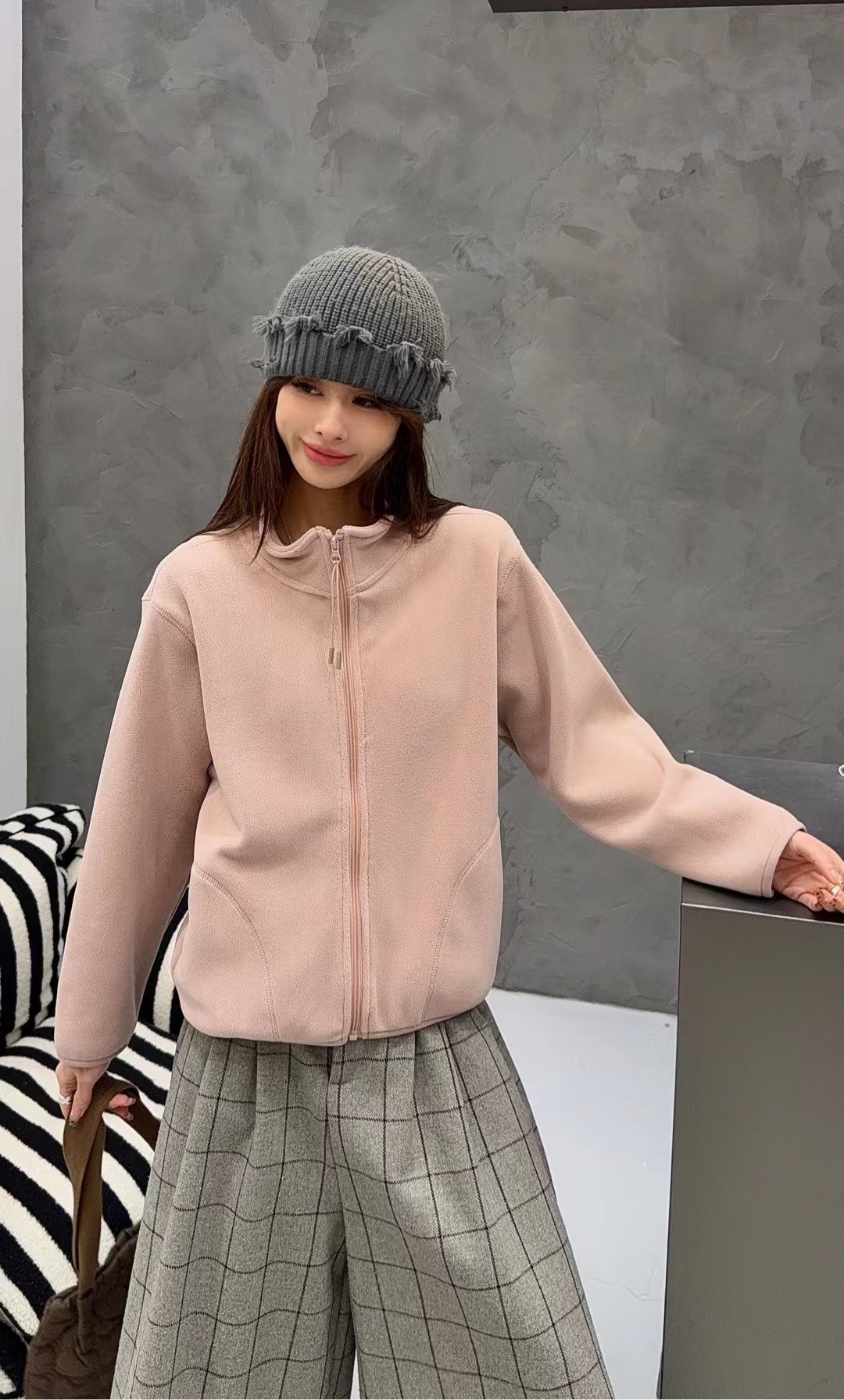 萍姐家秋冬季新款加绒加厚立领衣女士户外运动休闲外套