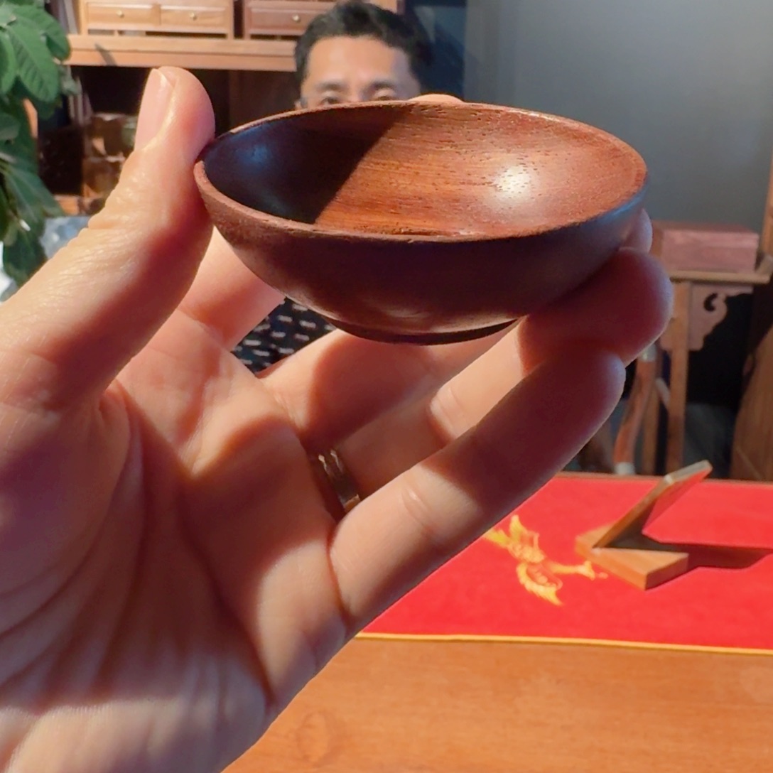 孩***爹正宗缅甸花梨投茶器