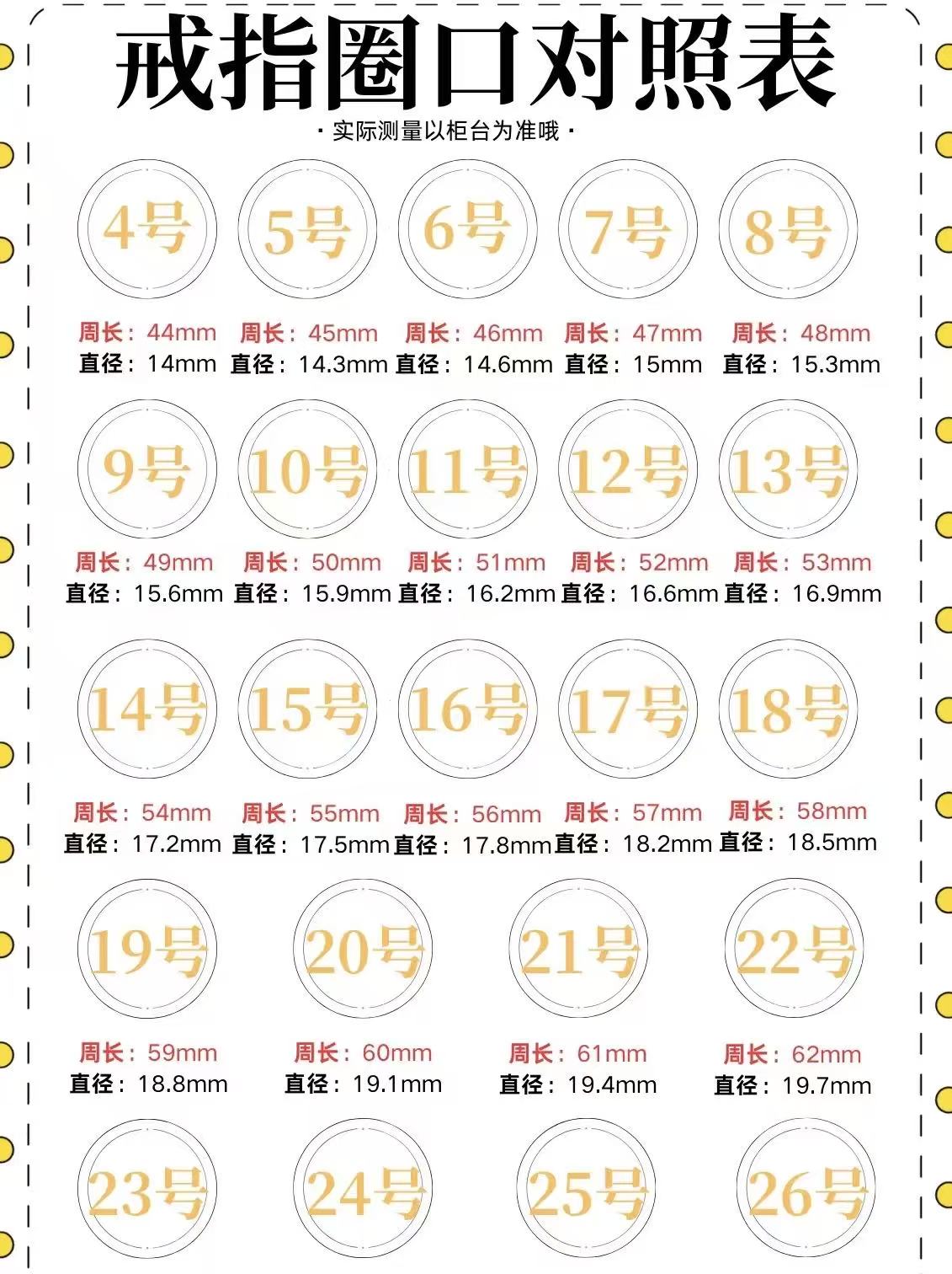 （妤墨珠宝）圈口测量表