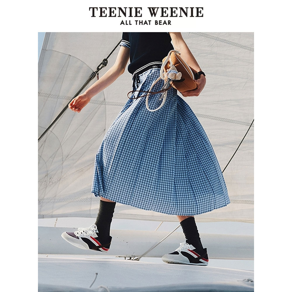 *TeenieWeenie小熊女装半身裙25清新度假休闲格纹裙子TTWH252403W