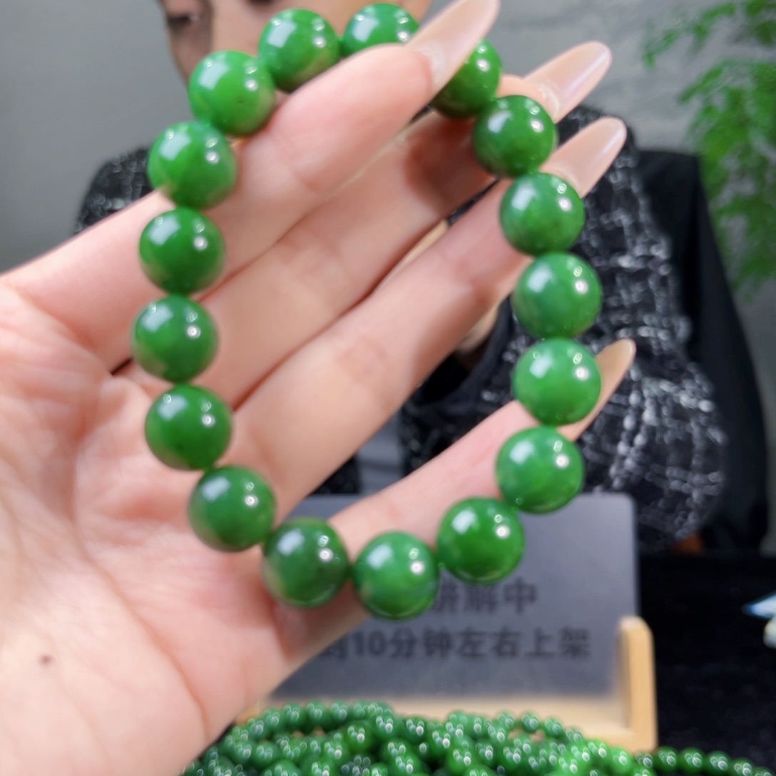 和田玉未镶嵌手链纯天然俄罗斯5号矿碧玉手串12