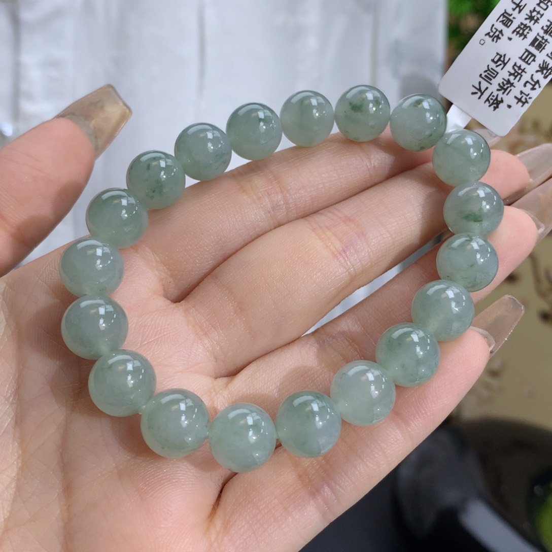 翡翠手链未镶嵌卡10冰胶晴飘花