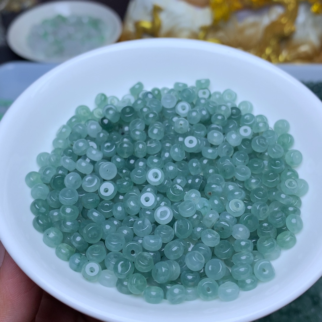 【闪购商品】翡翠手链未镶嵌卡3乘6冰蓝水算盘50个