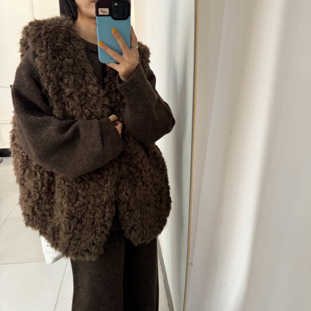 冬款宽松毛毛马甲