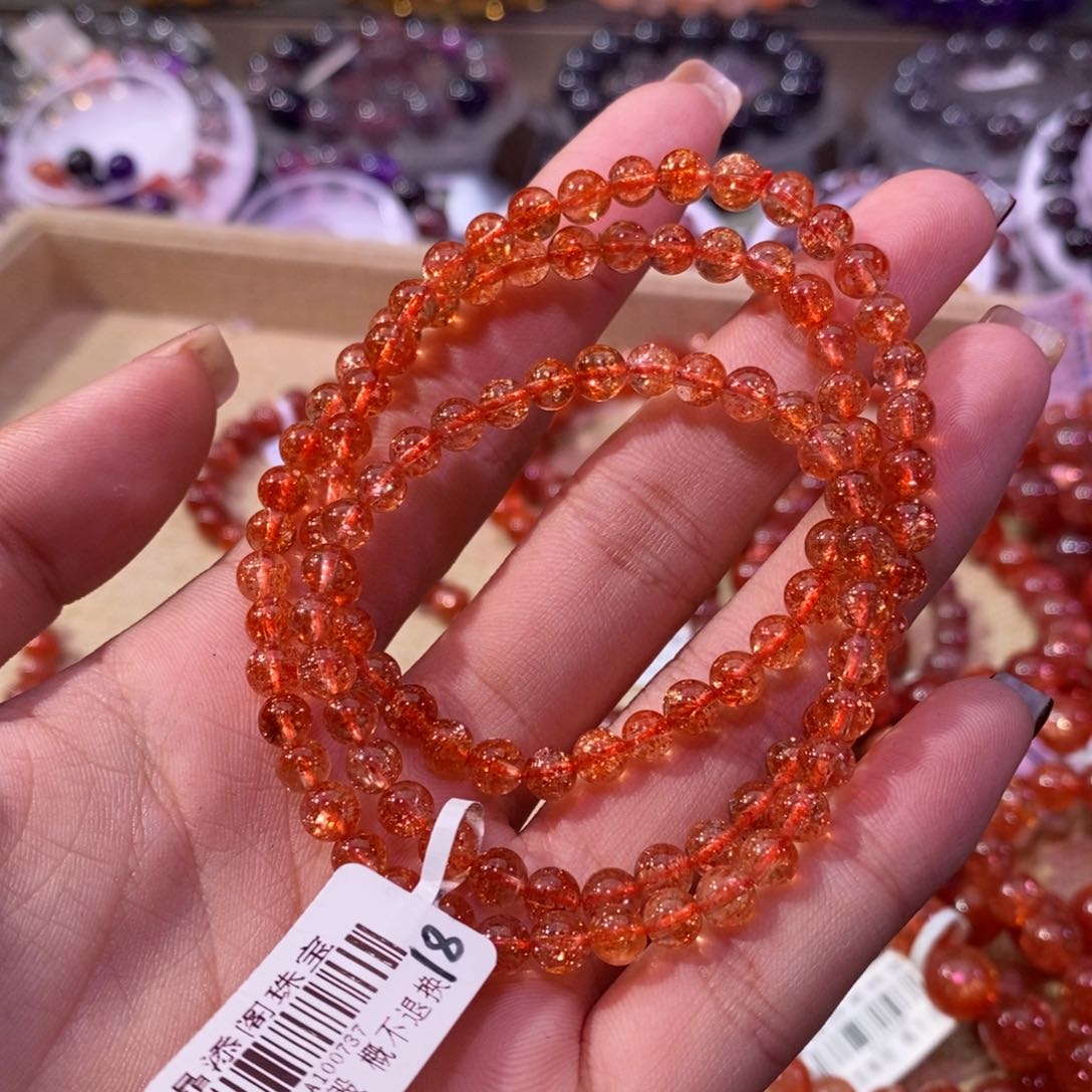 长石手链未镶嵌金太阳多圈5+