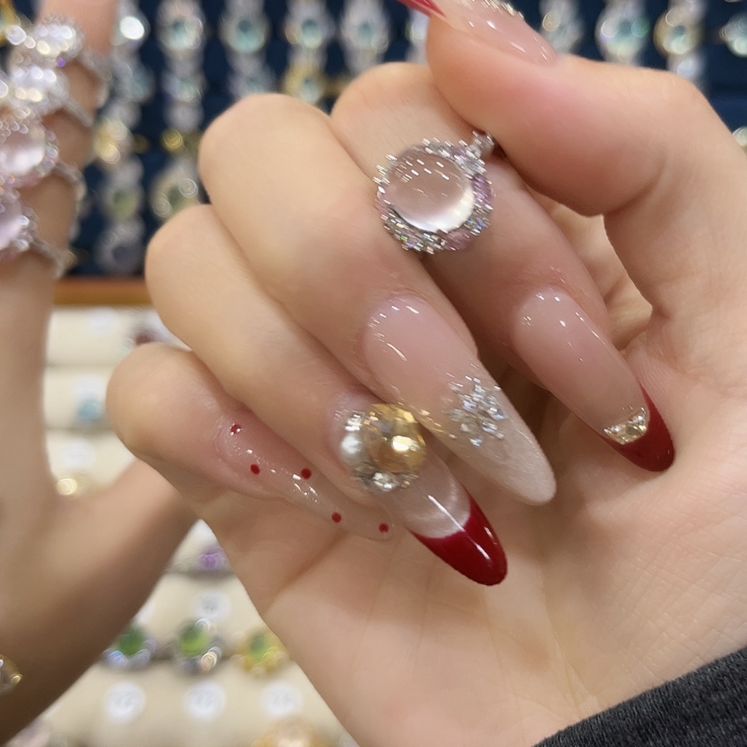 芙蓉石女款银S925镶嵌戒指37