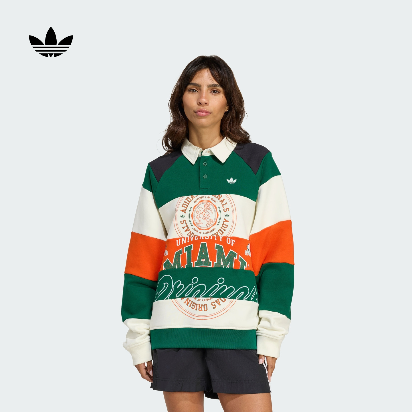 阿迪达斯官方三叶草 宽松运动套头卫衣女款秋季新款adidas KF2329