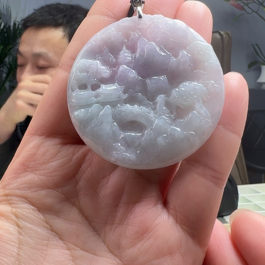 翡翠吊坠(赠链)银S925镶嵌天然